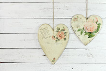 Two Hearts Made By Decoupage