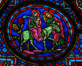 Holy Family at Christmas - Stained glass
