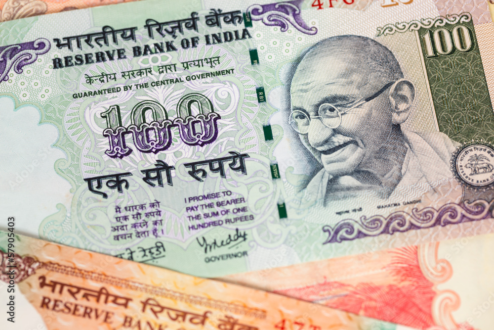 India rupee money banknote close-up Stock Photo | Adobe Stock