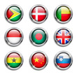 World flags round buttons