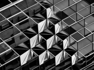 Geometry in architecture in black and white, detail