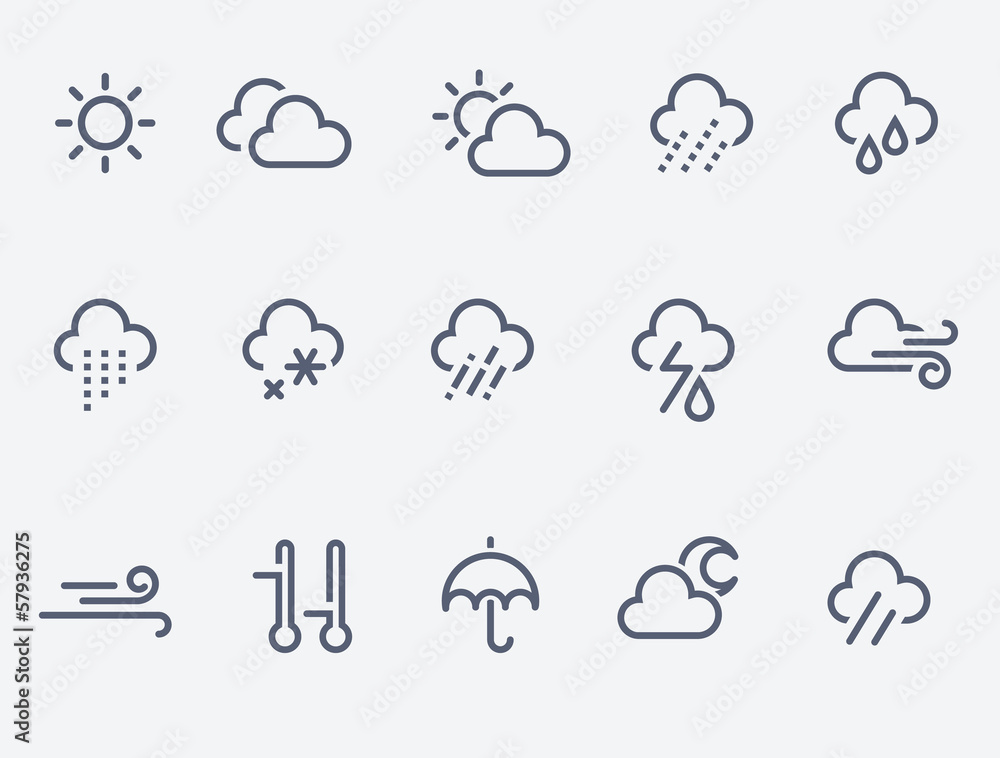 weather icons - obrazy, fototapety, plakaty 