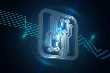 Aufkleber - Shiny circuit board on black background