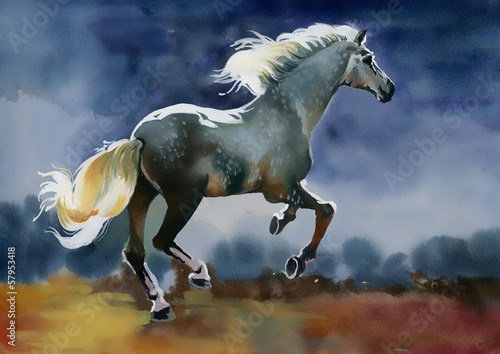 Nowoczesny obraz na płótnie White horse