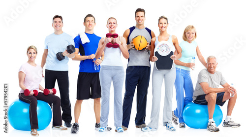 Foto-Stoff bedruckt - Group of fitness people. (von Kurhan)