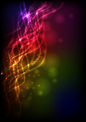 Wall Mural - Abstract Neon Waves.
