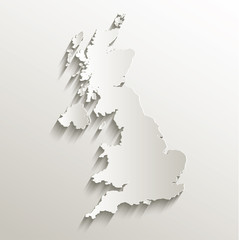 Wall Mural - Great Britain United Kingdom map card paper 3D natural