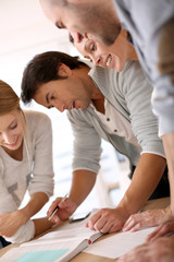 Wall Mural - Group of business people in office working on project