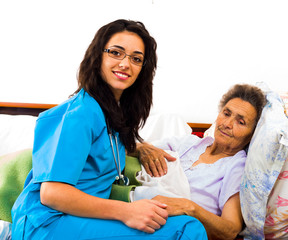 Wall Mural - Helpful Nurses with Patients