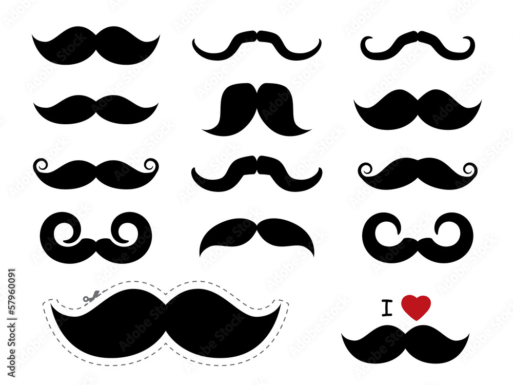 Moustache / mustache icons - Movember - obrazy, fototapety, plakaty 