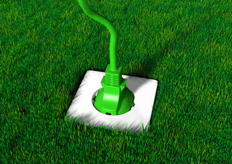 Plug into a grassy ground