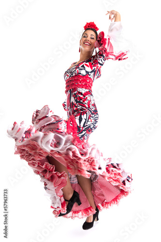 Board z aluminiowym obramowaniem Tancerka flamenco w pięknej sukni
