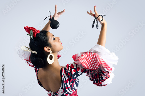 Flamenco dancer in beautiful dress Wallpaper Mural