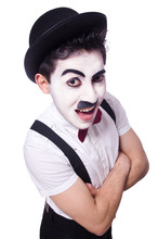 Personification Of Charlie Chaplin On White