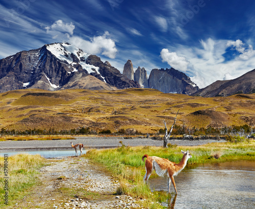Plakat na papierze fotorealistycznym Torres del Paine, Patagonia, Chile
