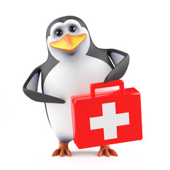 Fototapete - Penguin supplies first aid