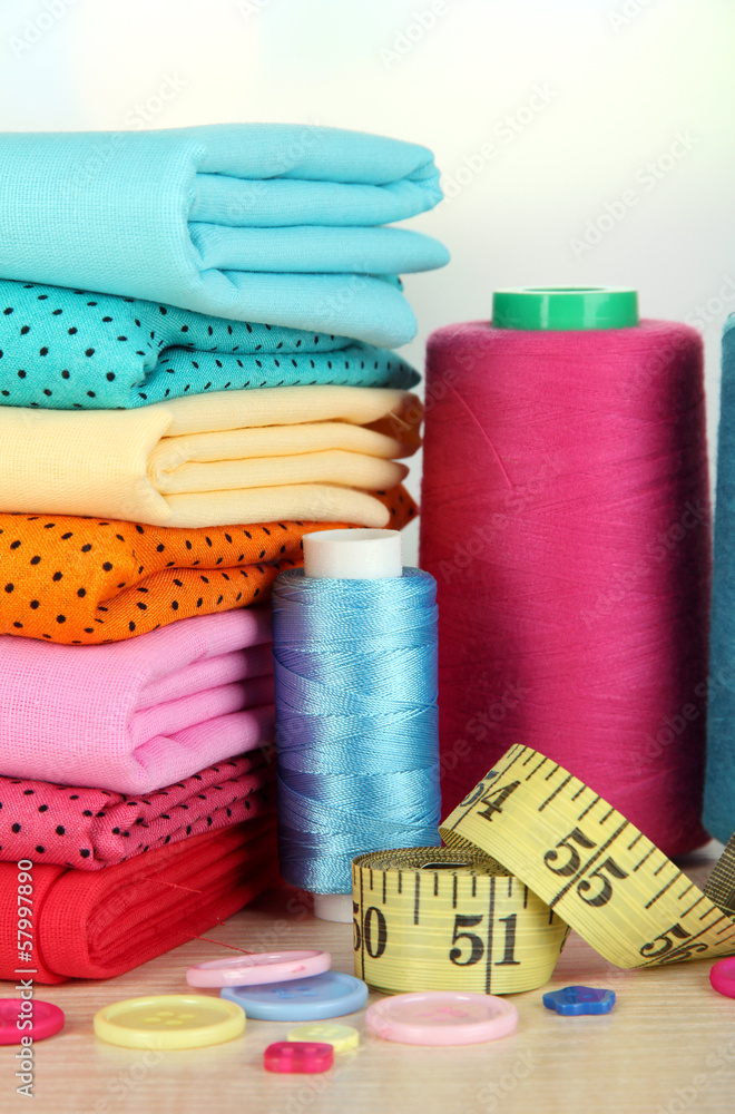 Cloth fabrics close up