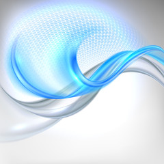 Aufkleber - Abstract gray waving background with blue element