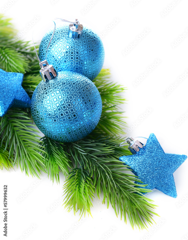 Christmas balls and decorative stars