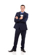 © michaeljung - news reporter holding microphone