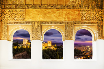 Fototapete - The Alhambra from the windows, Granada (Andalusia), Spain.
