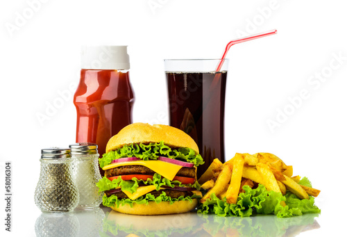 Naklejka samoprzylepna Menu hamburgera