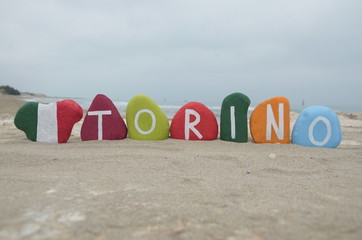 Torino, souvenir on colourful stones