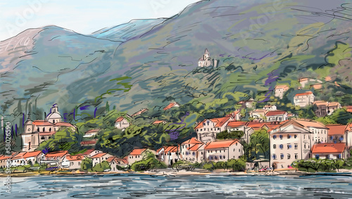 Obraz na płótnie canvas Ulica w roma - ilustracja