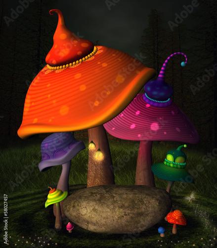 Board z aluminiowym obramowaniem Seria wonderland - wonderland mushrooms