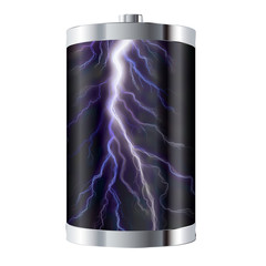 Wall Mural - lightning battery