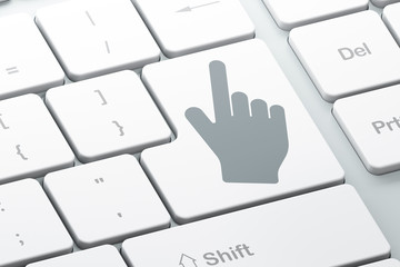 Web development concept: Mouse Cursor on keyboard background