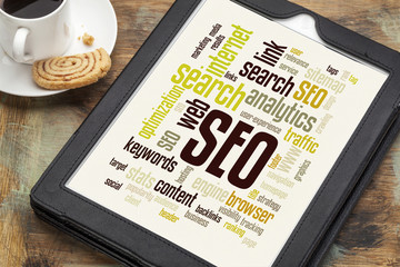 Wall Mural - seo word or tag cloud