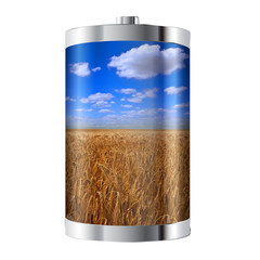 Wall Mural - wheat field battery