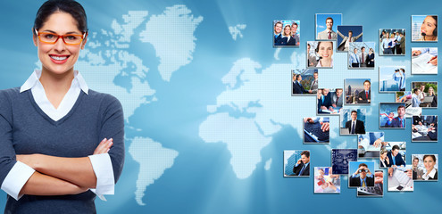 Wall Mural - Business collage background.