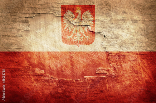 Board z aluminiowym obramowaniem Flaga polska