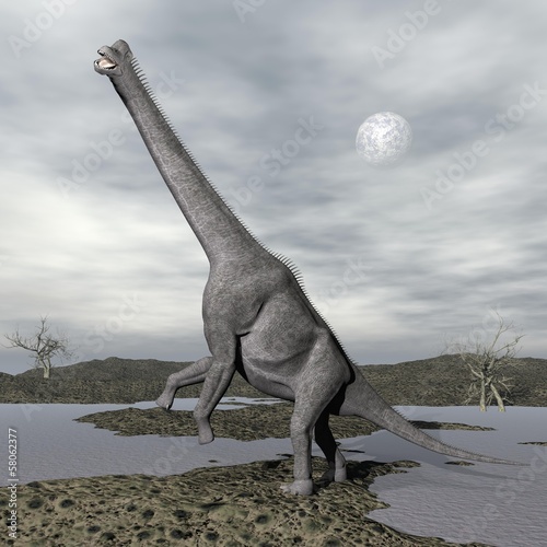 Fotoboard na płycie Brachiosaurus dinozaury - 3d render