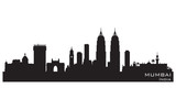 Fototapeta Las - Mumbai India city skyline vector silhouette