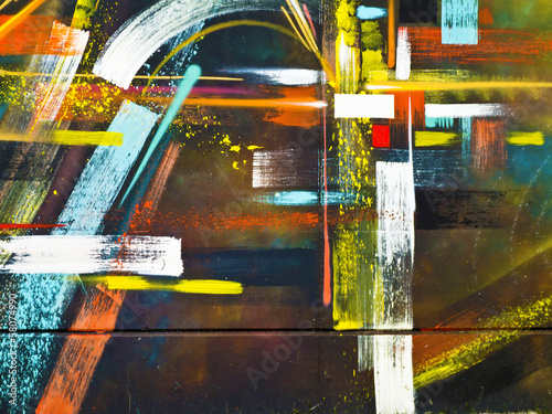 Board z aluminiowym obramowaniem Abstrakcyjny segment graffiti