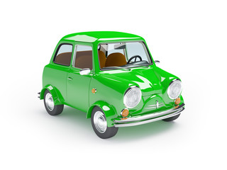 Wall Mural - cute retro car green