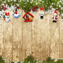 Christmas Background With A Border Of Fir Branches&decorations