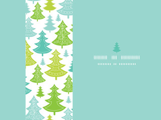 Wall Mural - Vector holiday Christmas trees horizontal seamless pattern