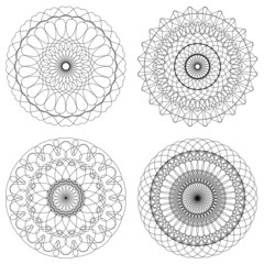 Poster - Set of Vector Guilloche Rosettes