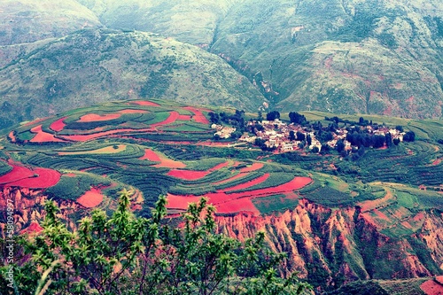 Naklejka samoprzylepna Hongtudi-dongchuan, Yunnan, china