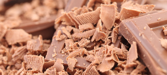 Wall Mural - Chocolate shavings close up.