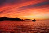 Fototapeta Morze - Port of Marseille at sunset - France