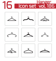 Canvas Print - Vector black hanger icons set