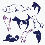 my favorite pet, vector collection of animals symbols