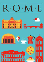 Wall Mural - Rome Symbols Design Poster