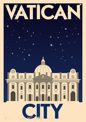 Wall Mural - Vintage Vatican City Poster