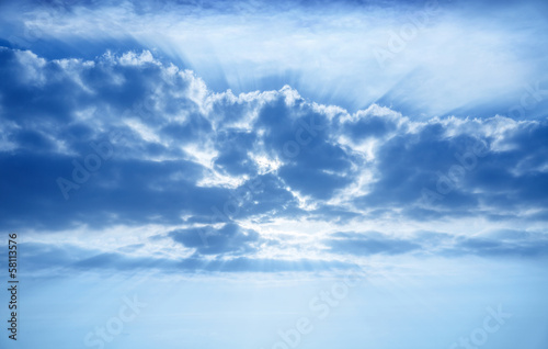 Obraz na płótnie canvas czteroczęściowy "tetraptyk" Piękne chmury cumulonimbus
